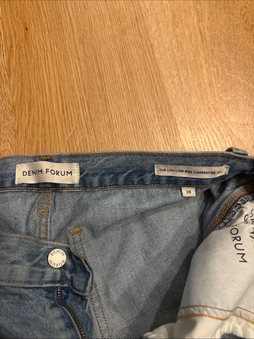 Denim Forum Relaxed Carpenter Jeans - Light Wash Blue - Picture 2 of 6